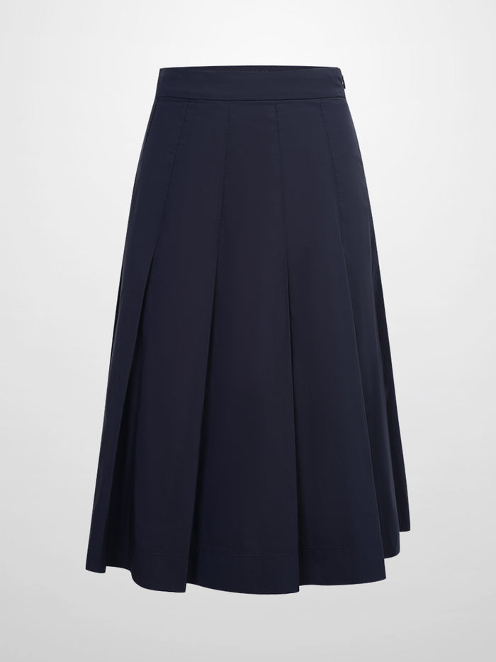 Taffeta Pleat Skirt 26"-Navy