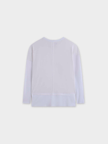 RIBBED BOTTOM T-SHIRT-WHITE