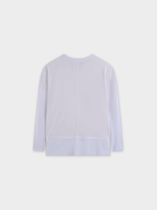 RIBBED BOTTOM T-SHIRT-WHITE