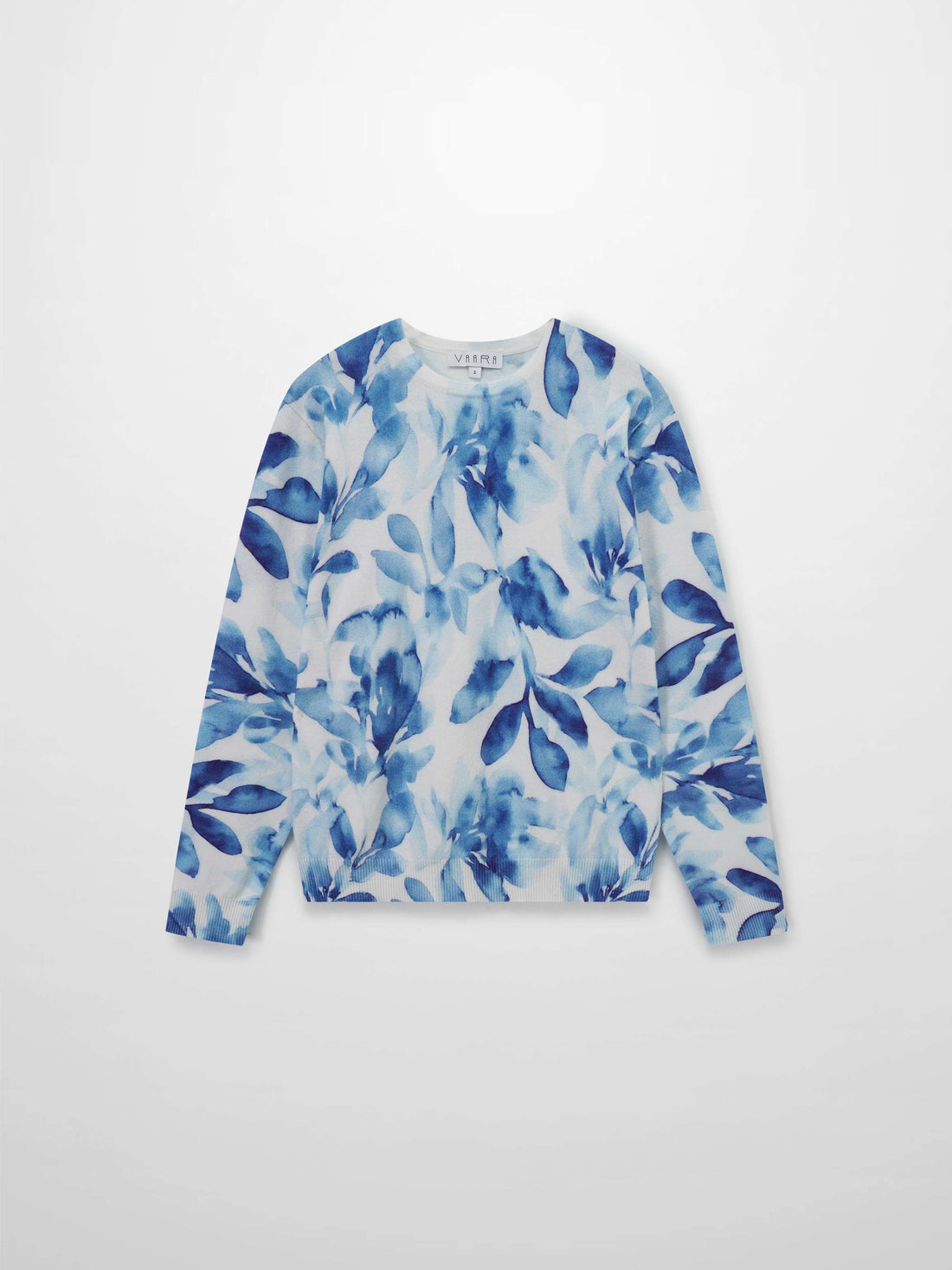 Printed Sweater-Blue Leaves