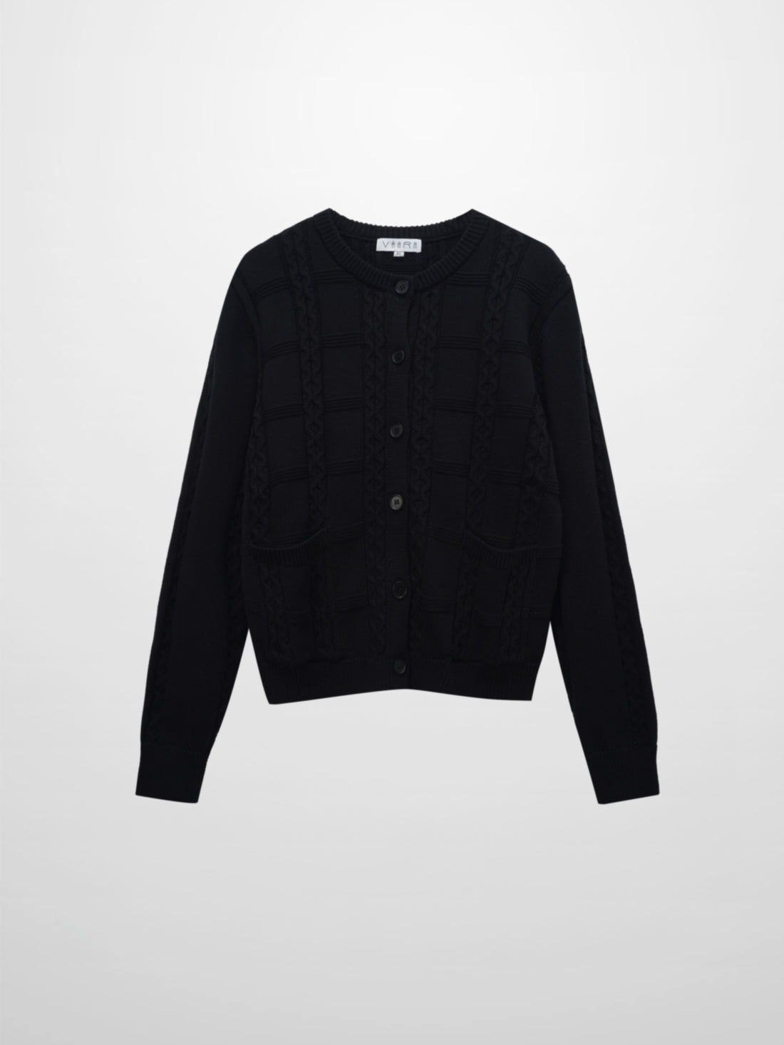 Cable Design Cardigan-Black