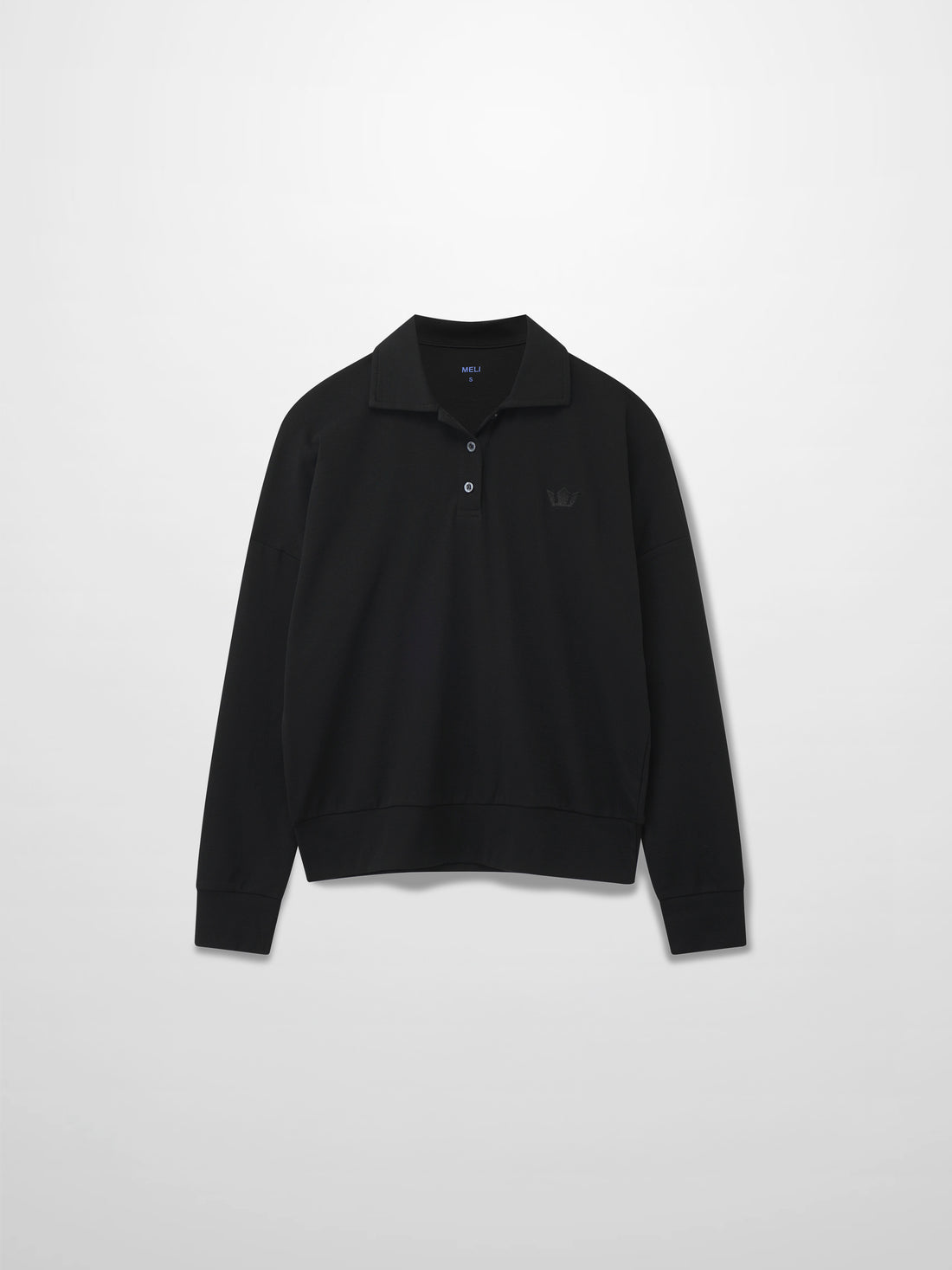 Collared Bomber Tee-Black