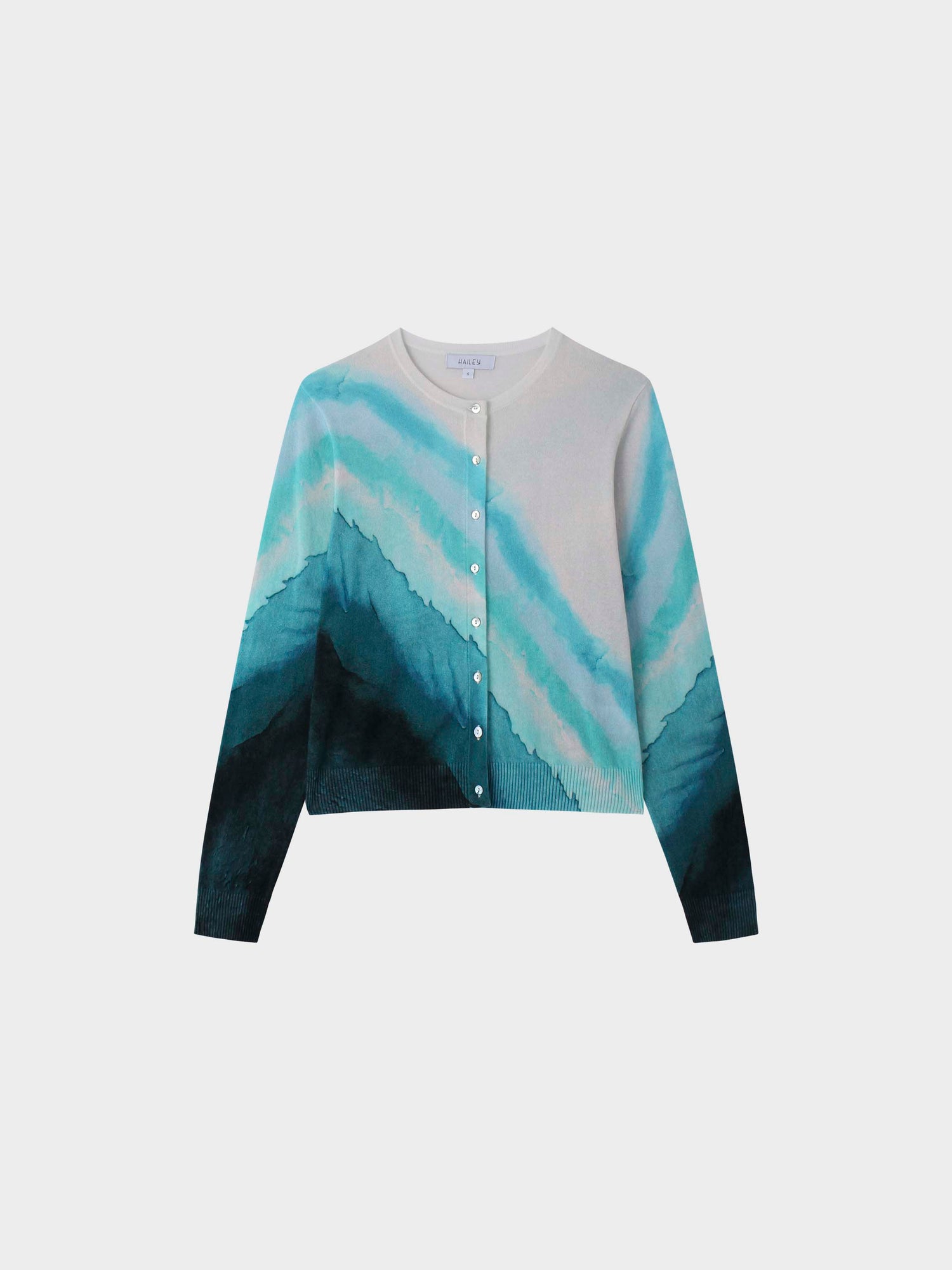 Printed Cardigan-Blue Ombre