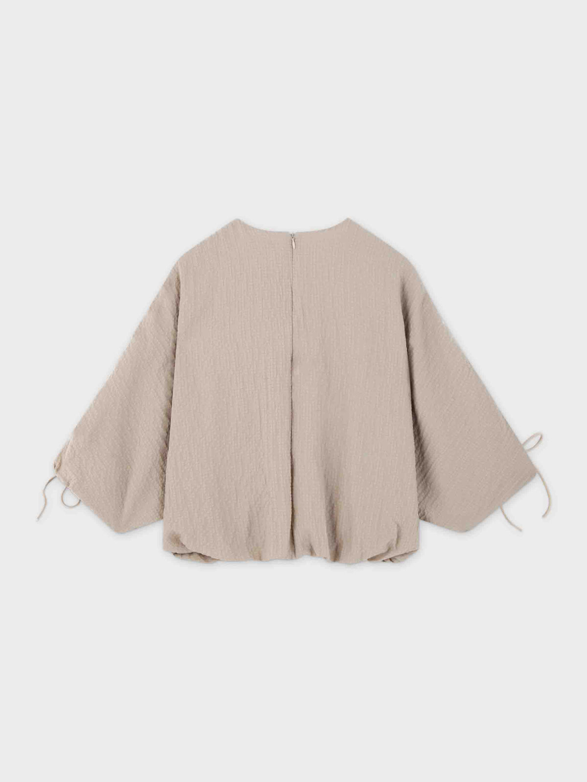Textured Bubble Top-Taupe