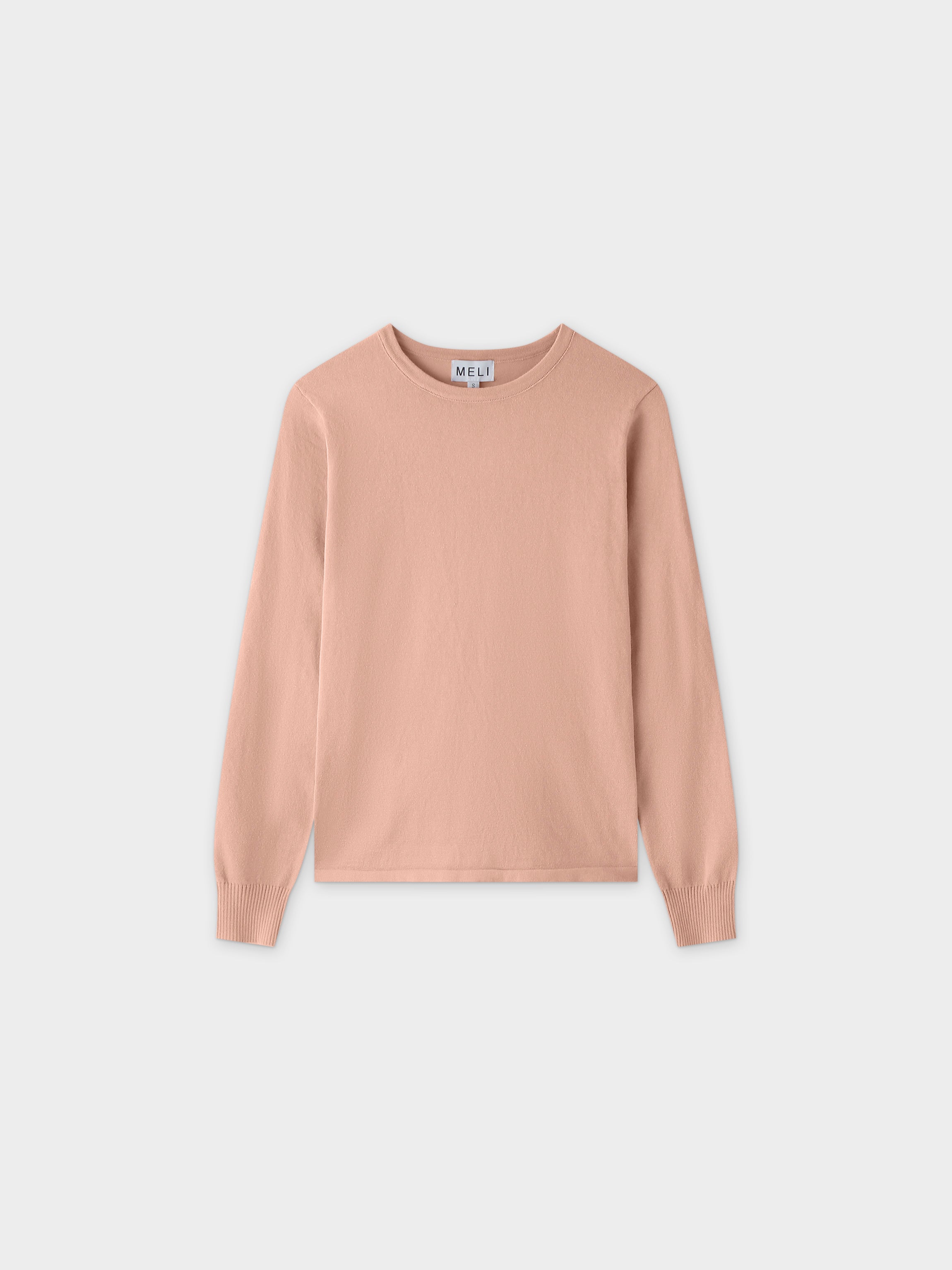 Thin Knit Crew Sweater-Peach