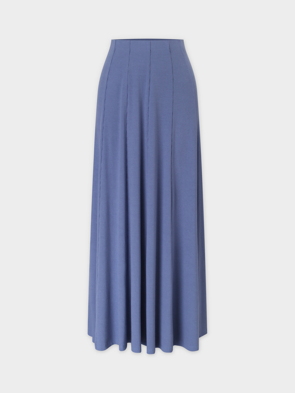 Falda de canalé con panel-Azul vaquero