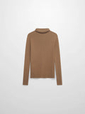 Knit Ribbed Turtleneck-Mocha Mousse