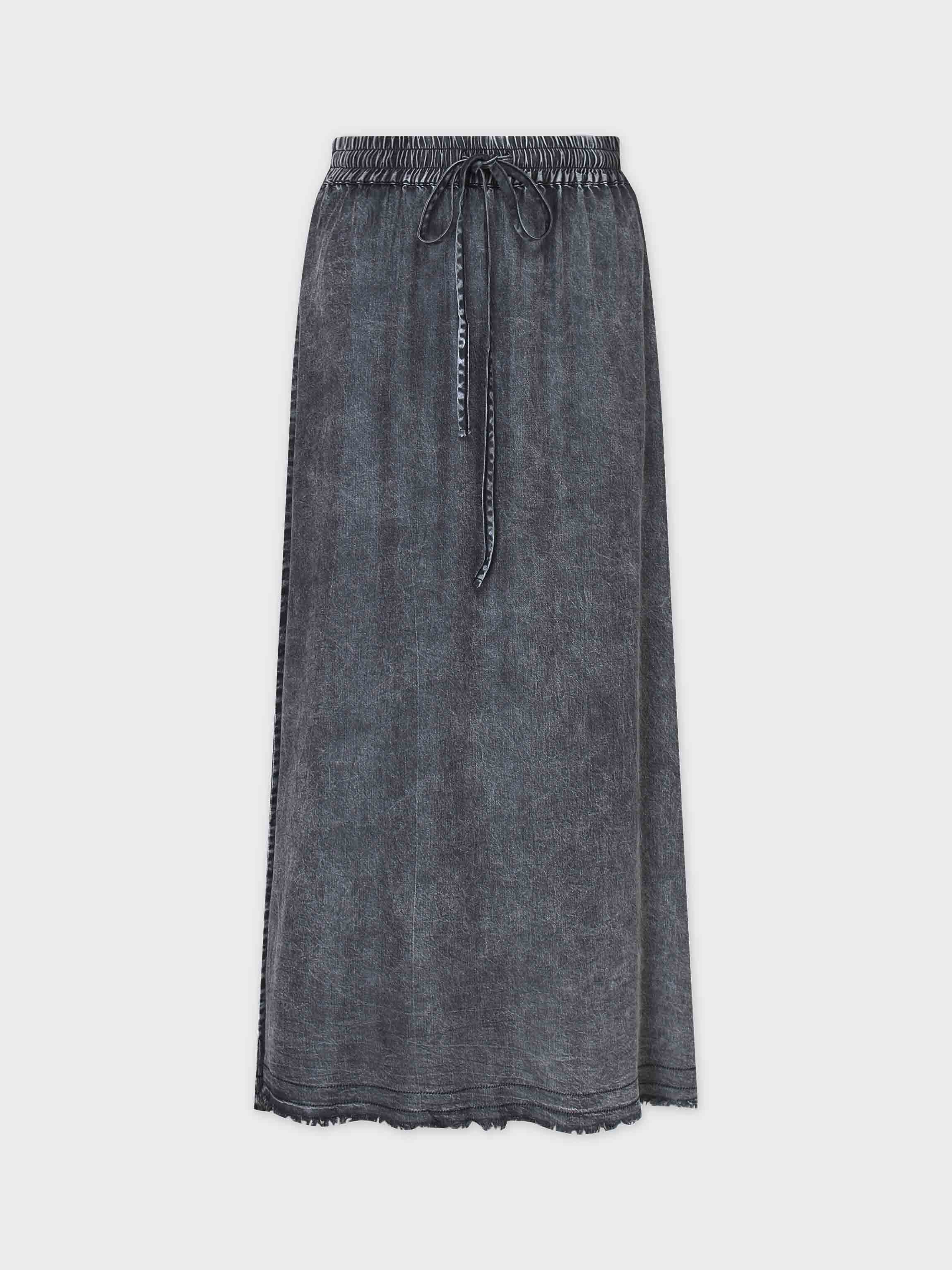 Drawstring denim skirt hotsell