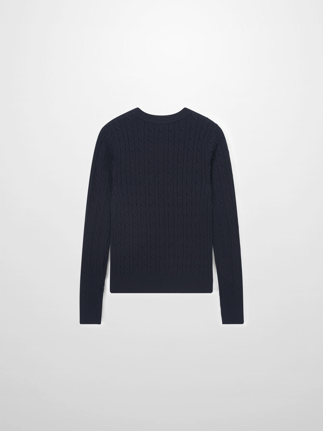 Logo Cable Sweater-Navy/Hunter Green