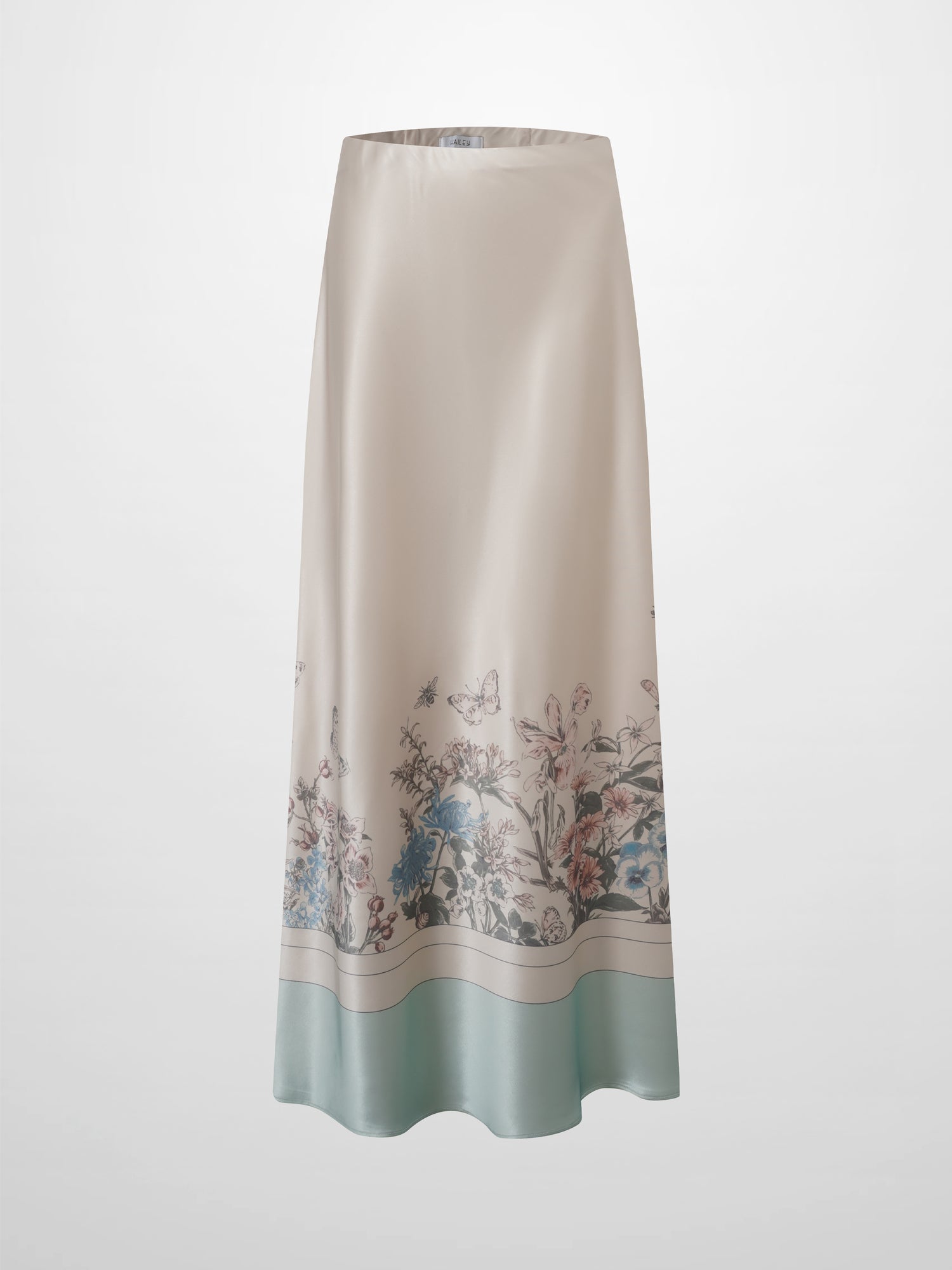 Print Slip Skirt-Floral Border