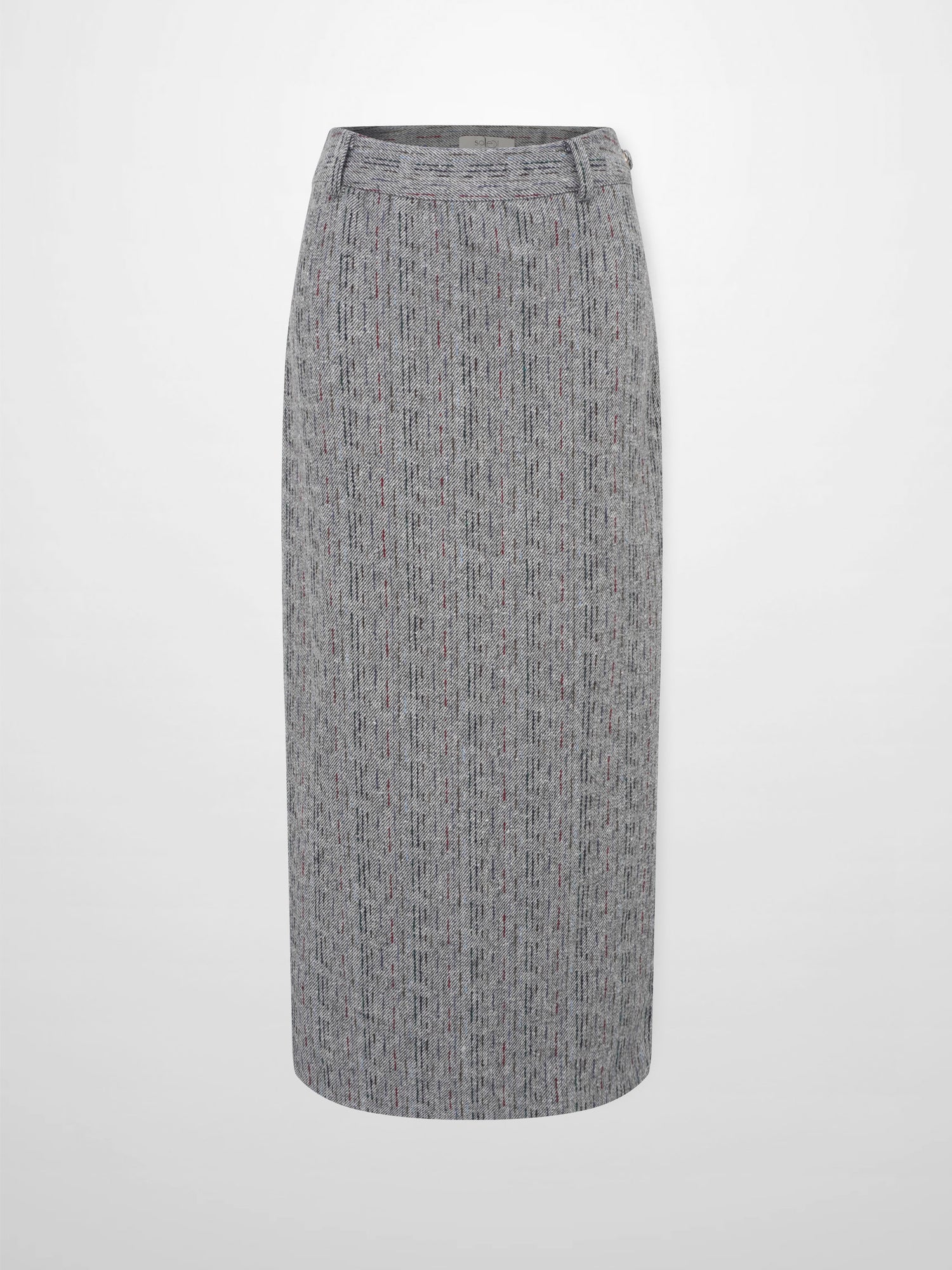 Straight Maxi Skirt - Grey/Colored Lines
