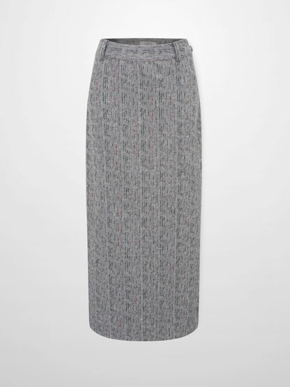Straight Maxi Skirt - Grey/Colored Lines