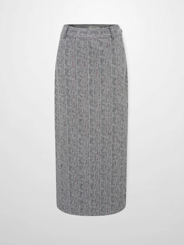 Straight Maxi Skirt - Grey/Colored Lines
