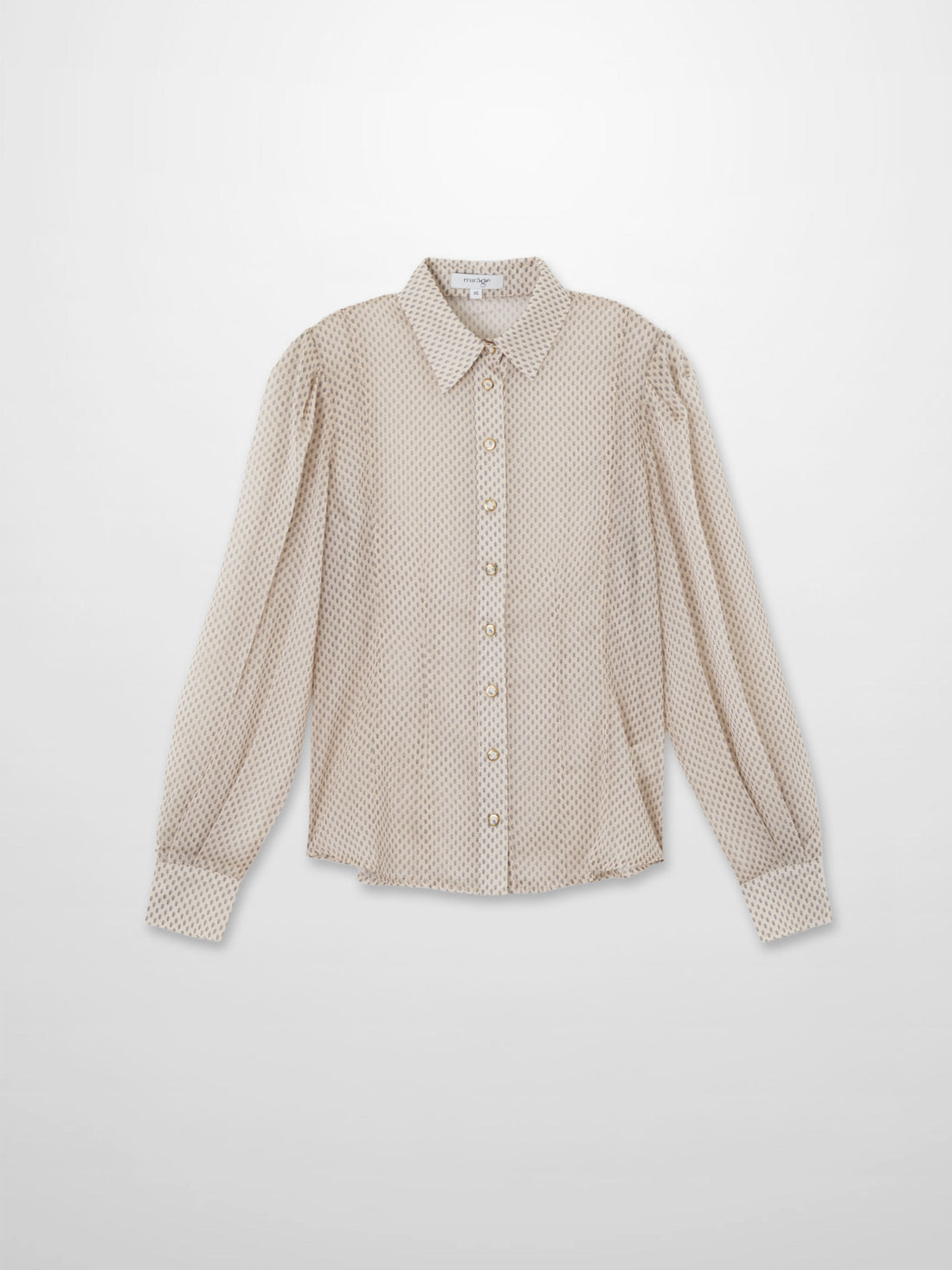 Princess Style Printed Blouse-Cream