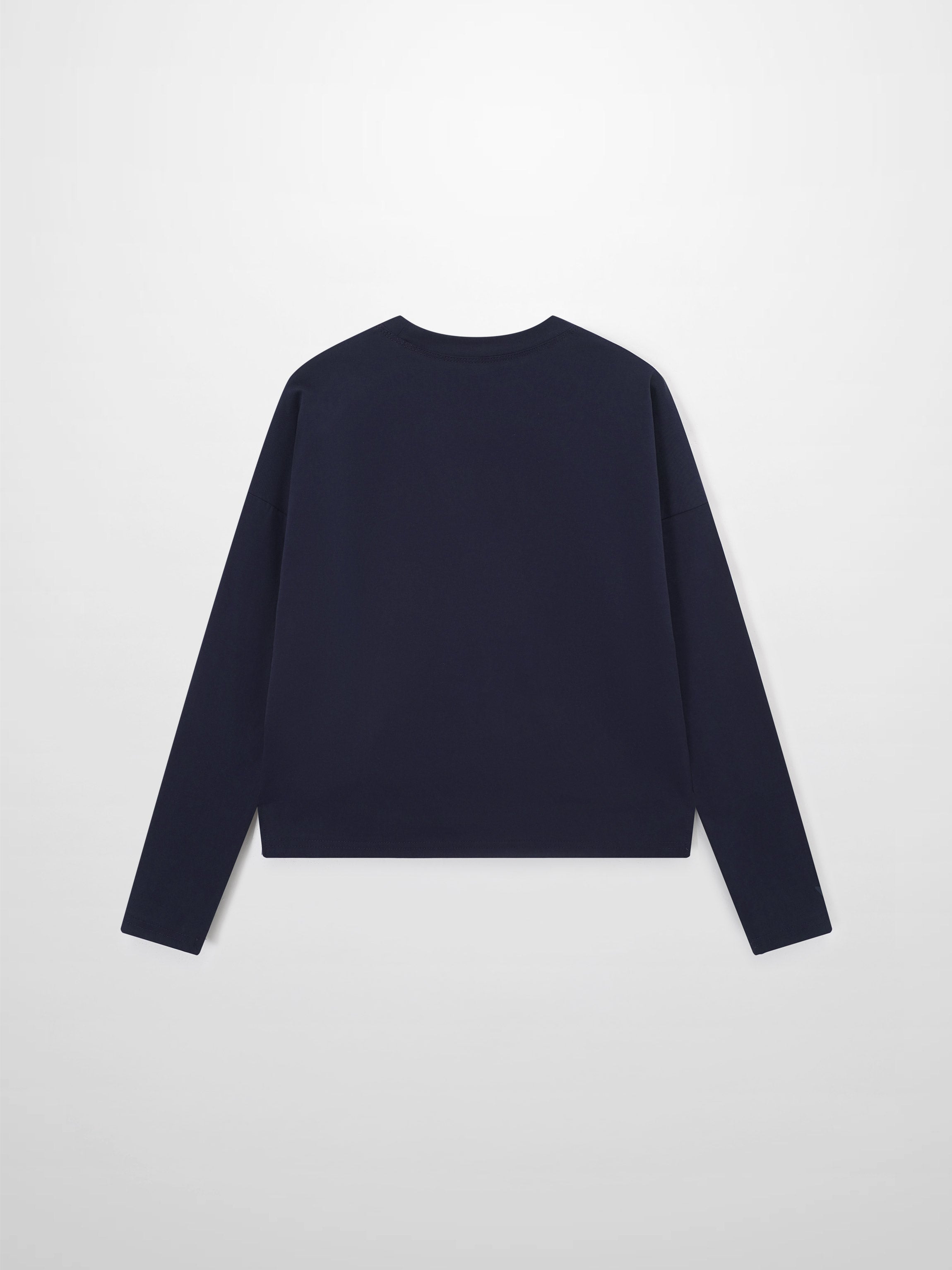 Cropped Boxy Tee-Navy