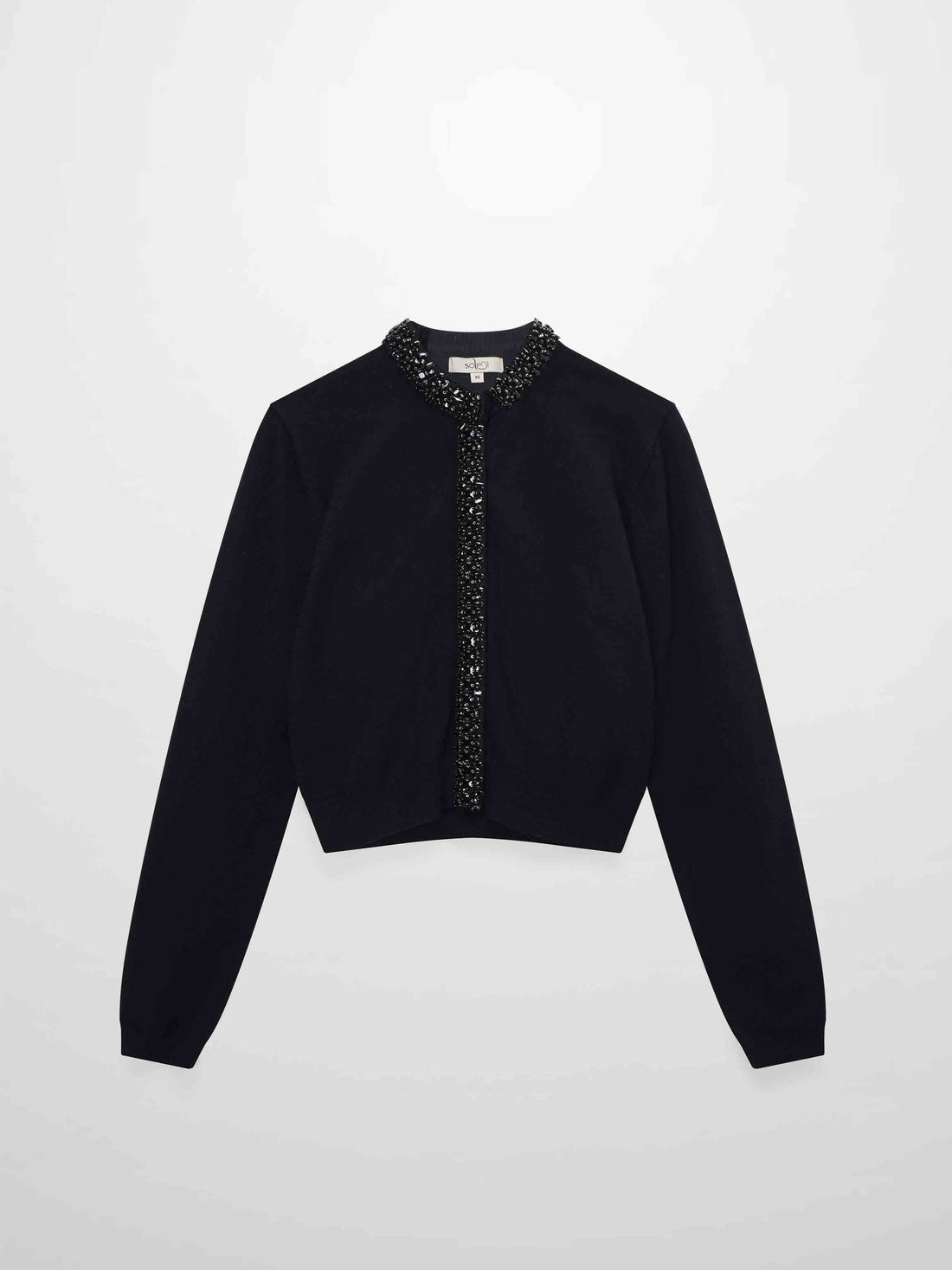 Embellished Cardigan Sweater-Black