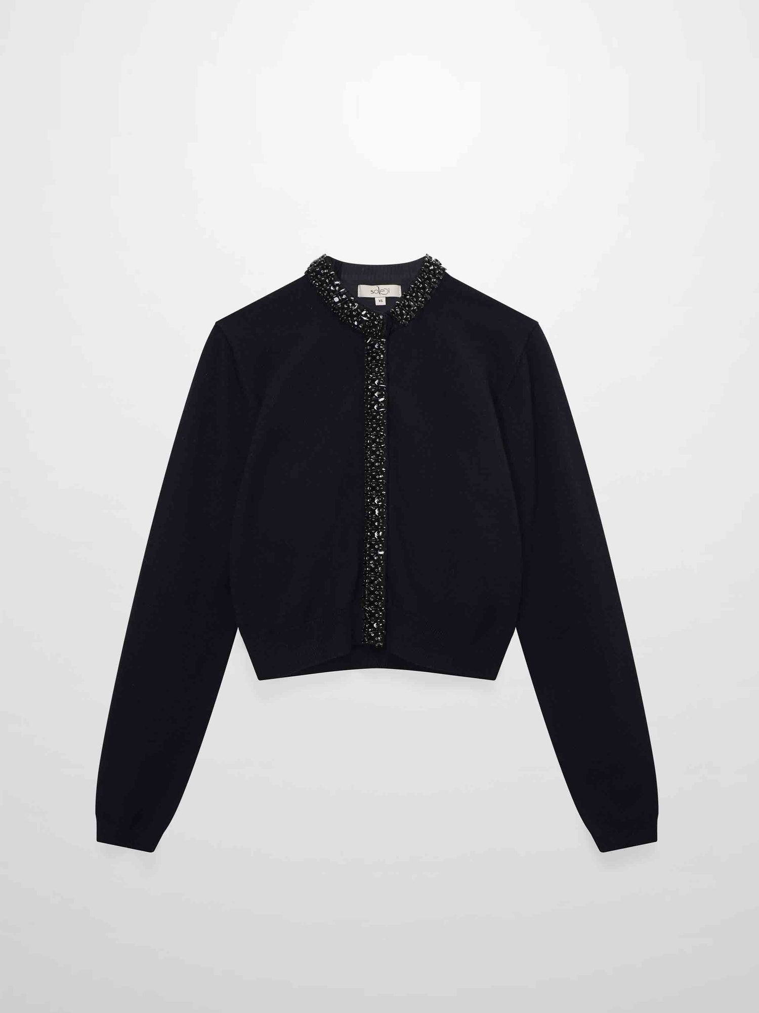 Embellished Cardigan Sweater-Black