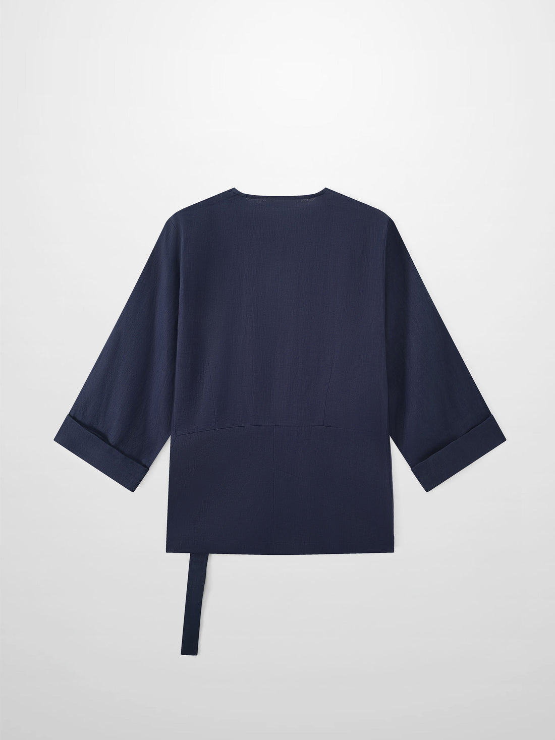 Crossover Linen Top-Navy