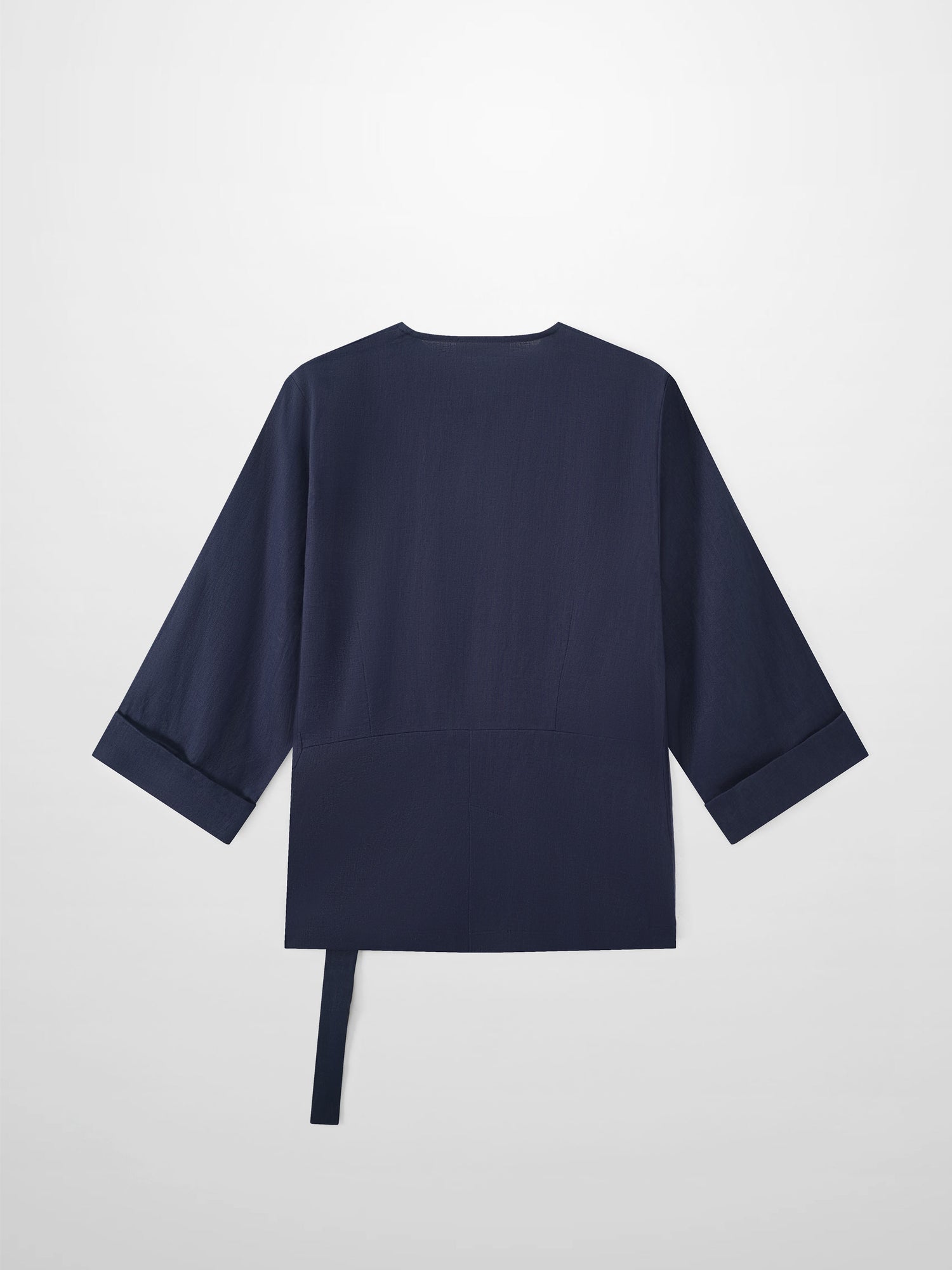 Crossover Linen Top-Navy
