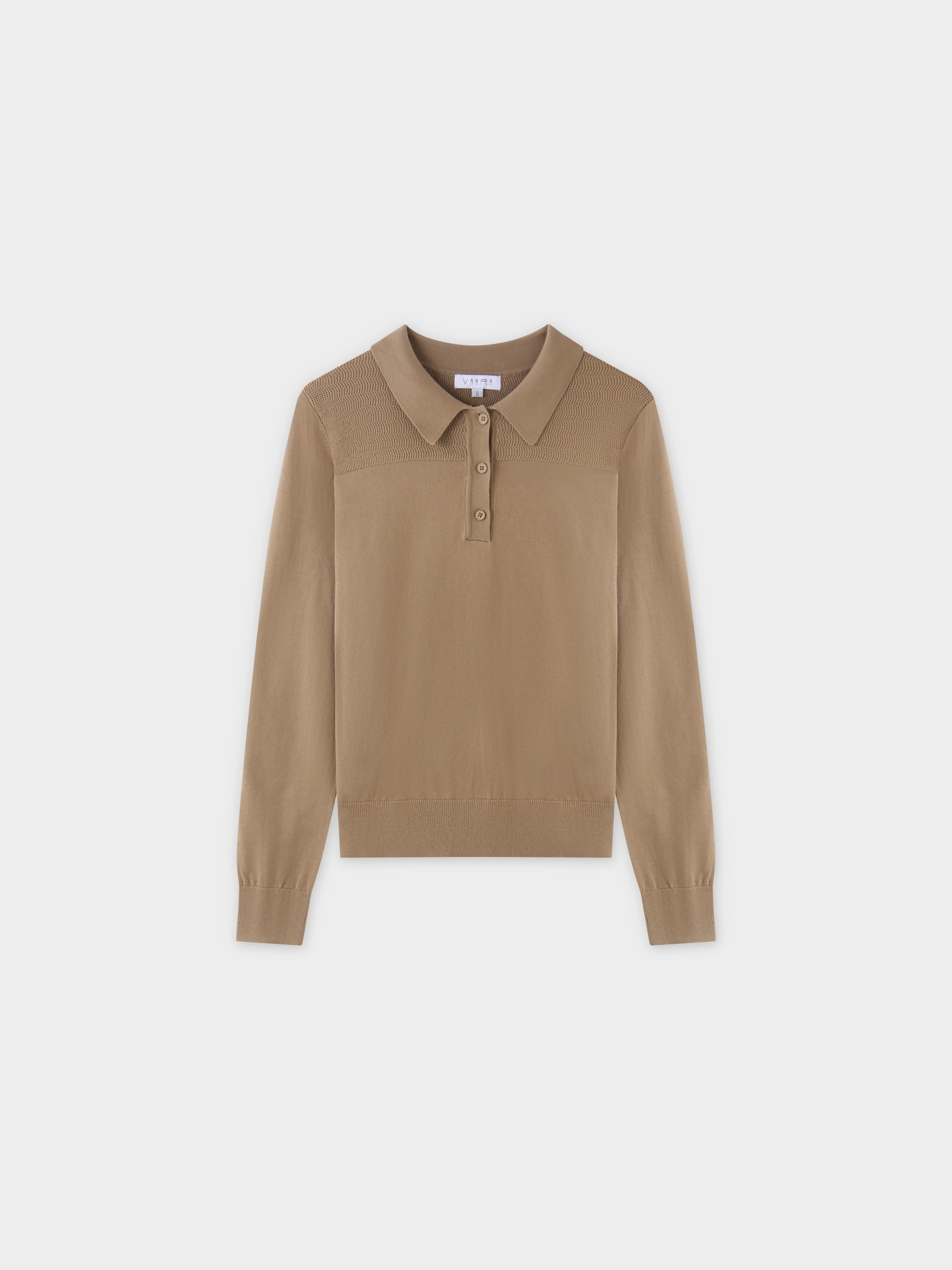 Mesh Top Sweater-Tan