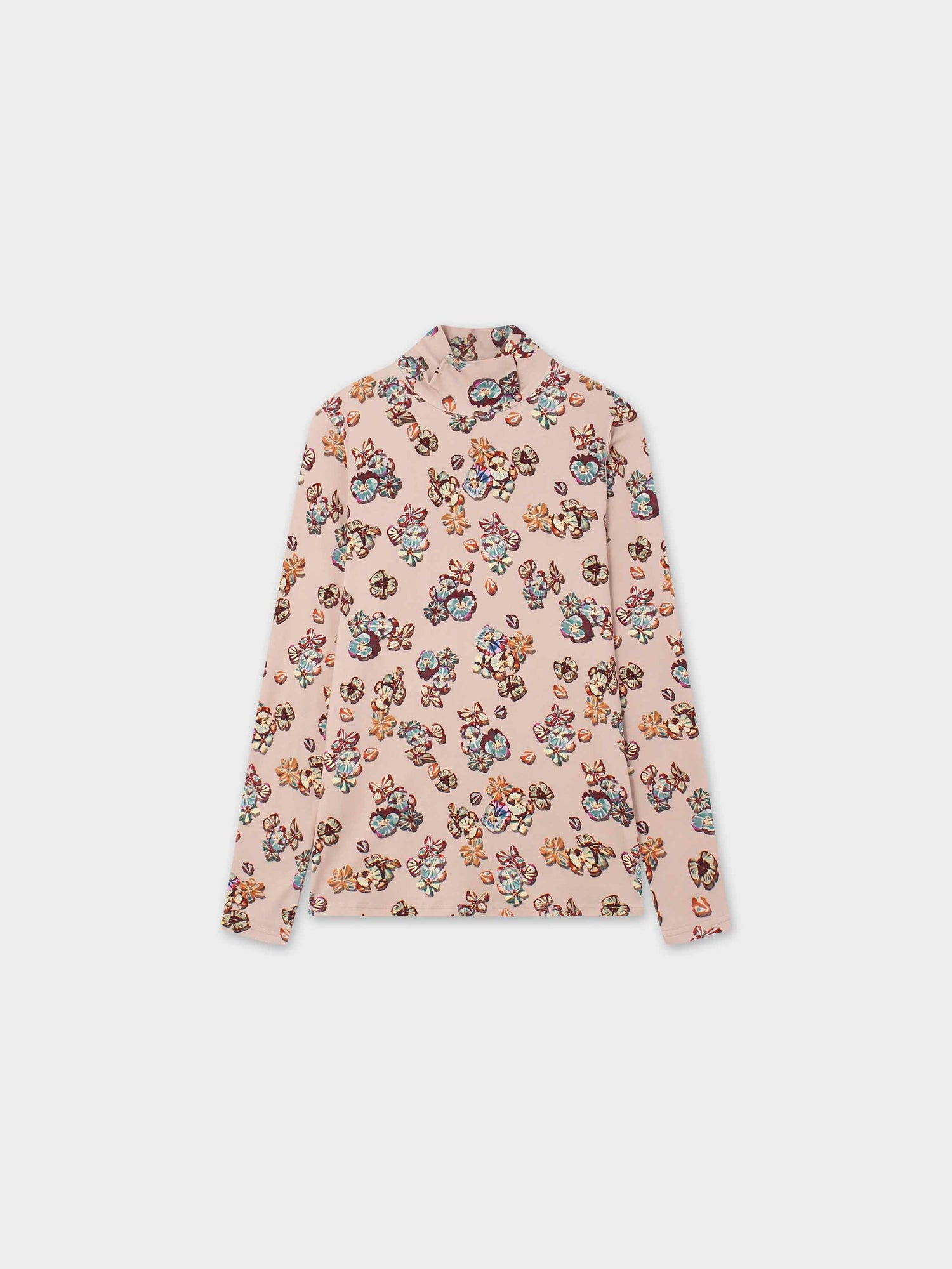 Printed Modal Turtleneck-Popcorn Floral