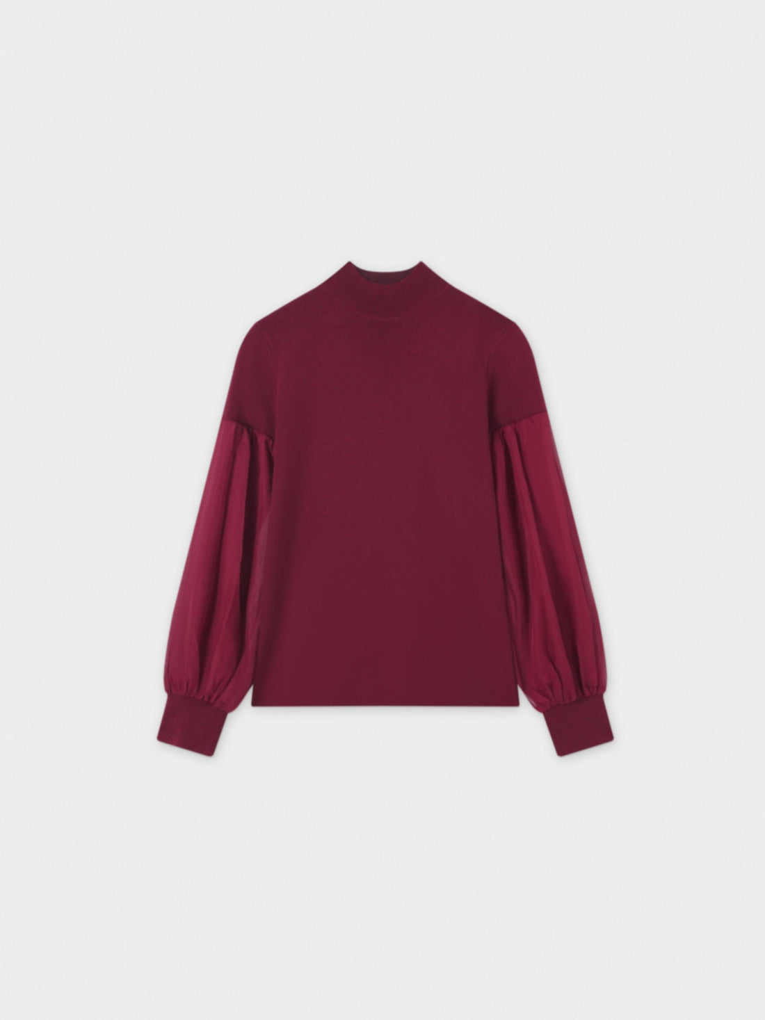 Melania Chiffon Sweater-Burgundy