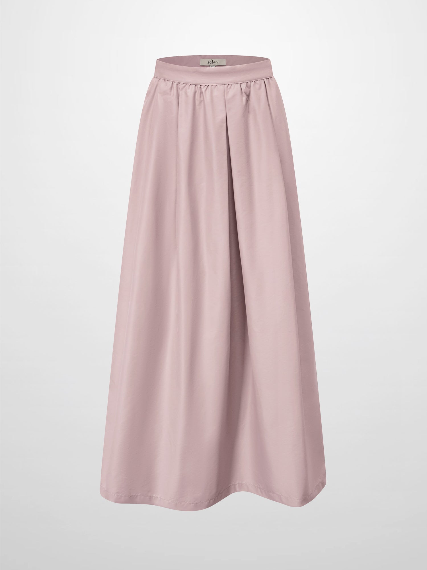 Waisted Full Taffeta Skirt-Mauve