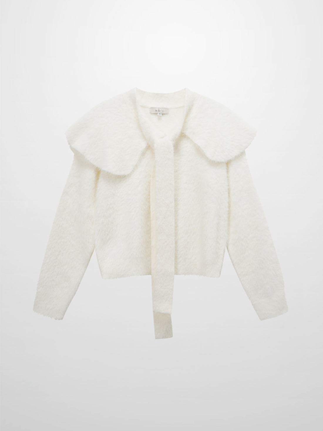 Mohair Shawl Collar Cardigan-Cream