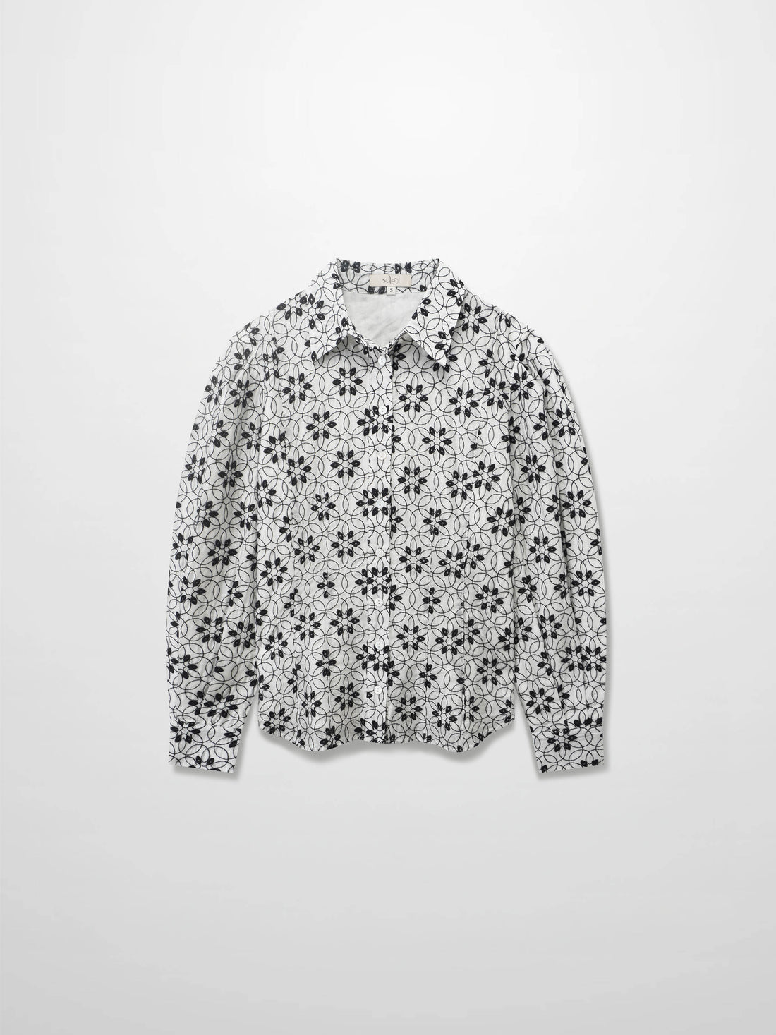 Embroidered Puff Sleeve Blouse-Floral