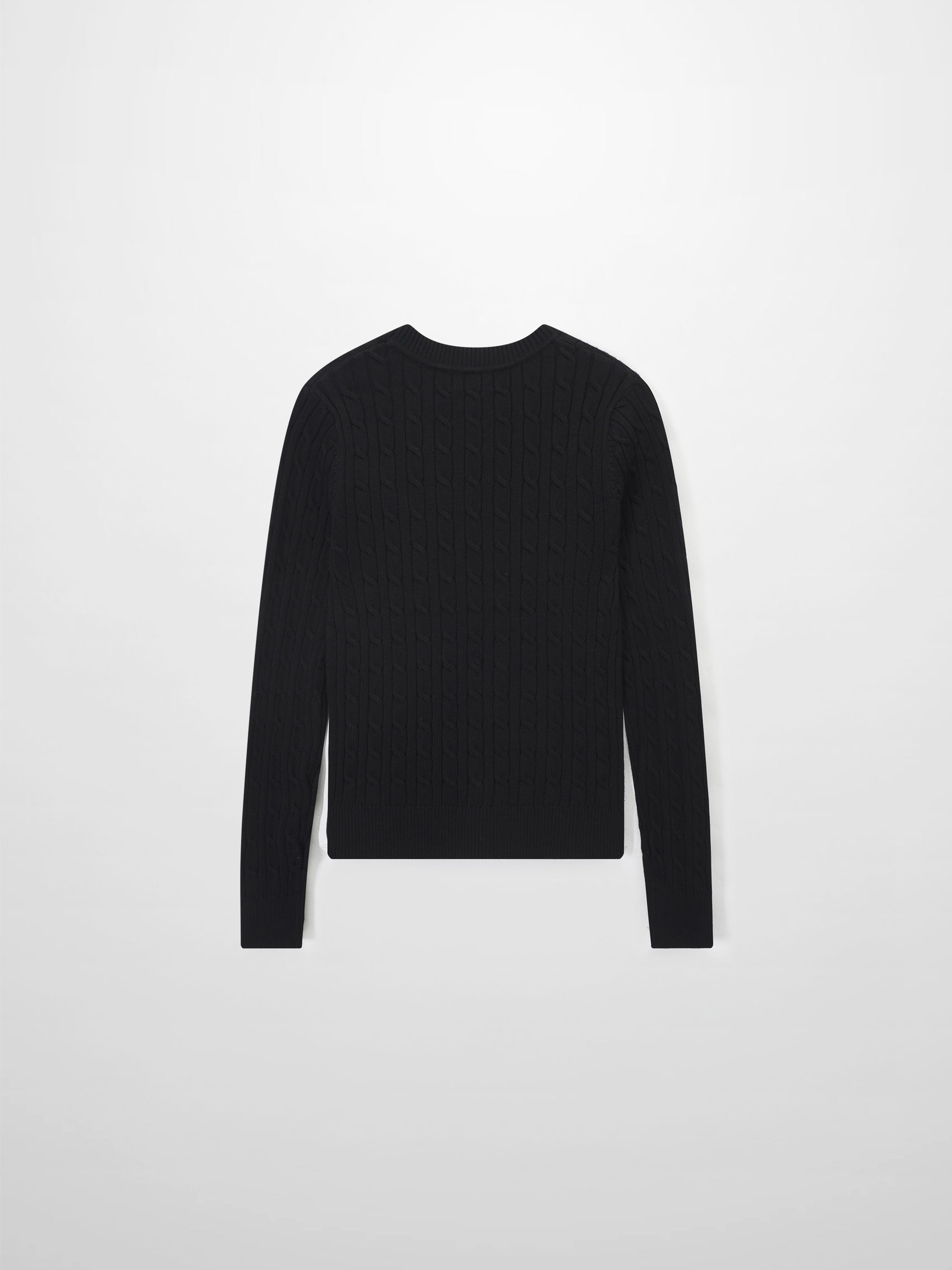 Logo Cable Sweater-Black/Hot Pink