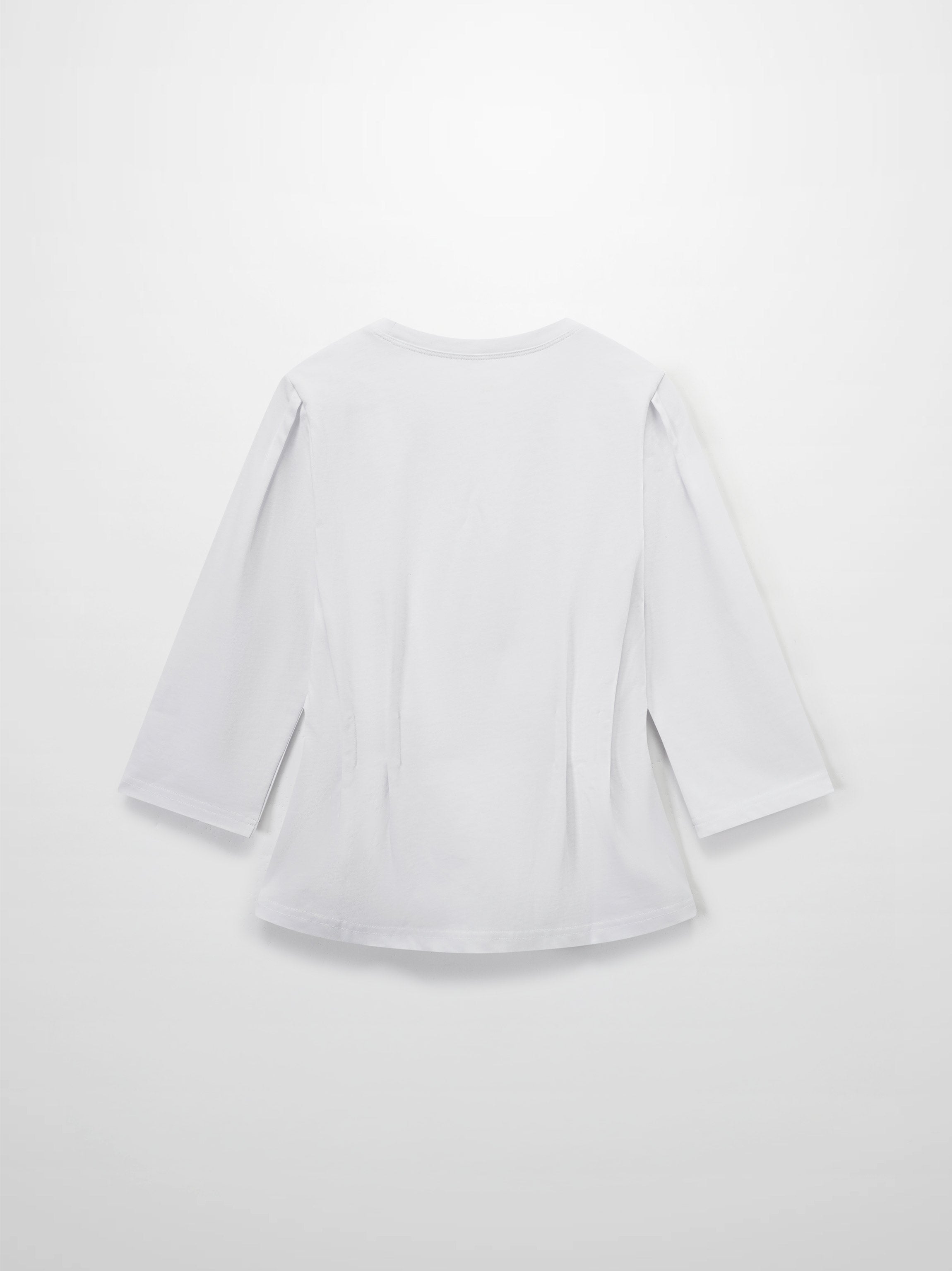 Pleat Seam T-shirt-White