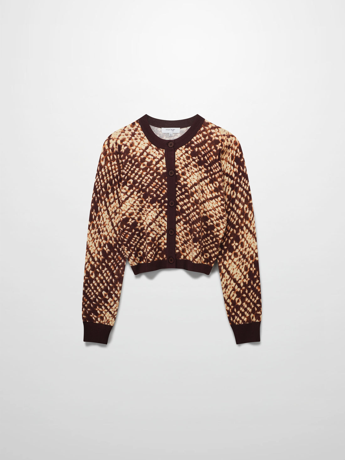 Buttoned Cardigan-Brown Speckled