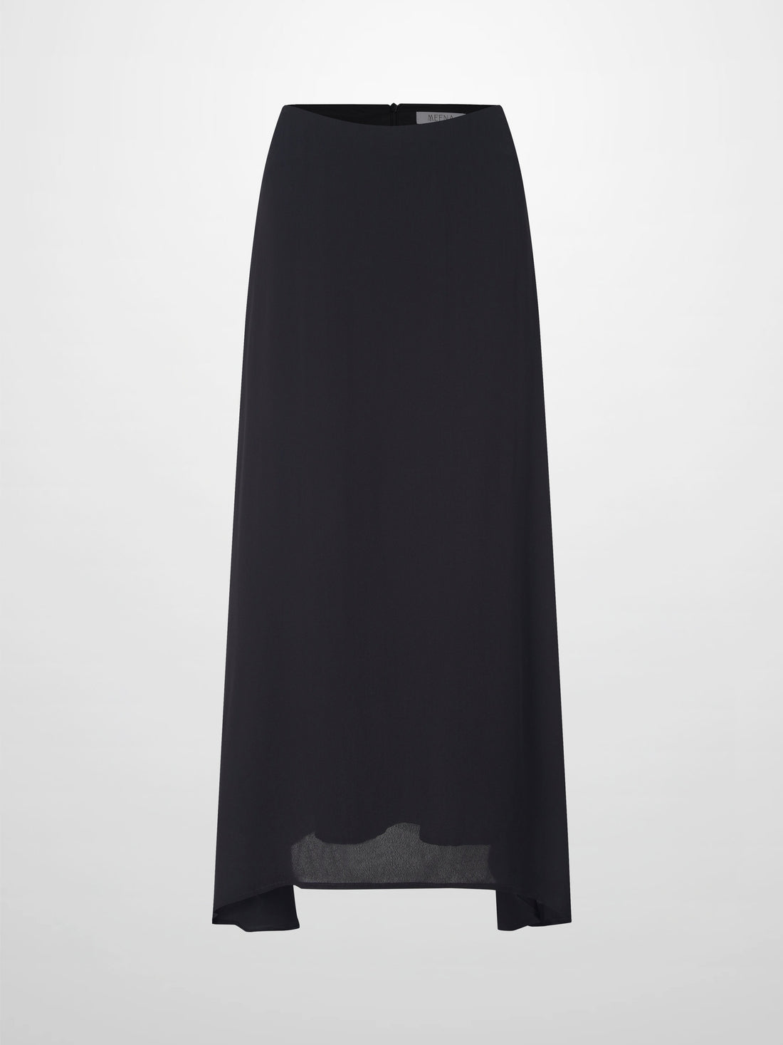 Curved Hem Maxi Skirt-Black