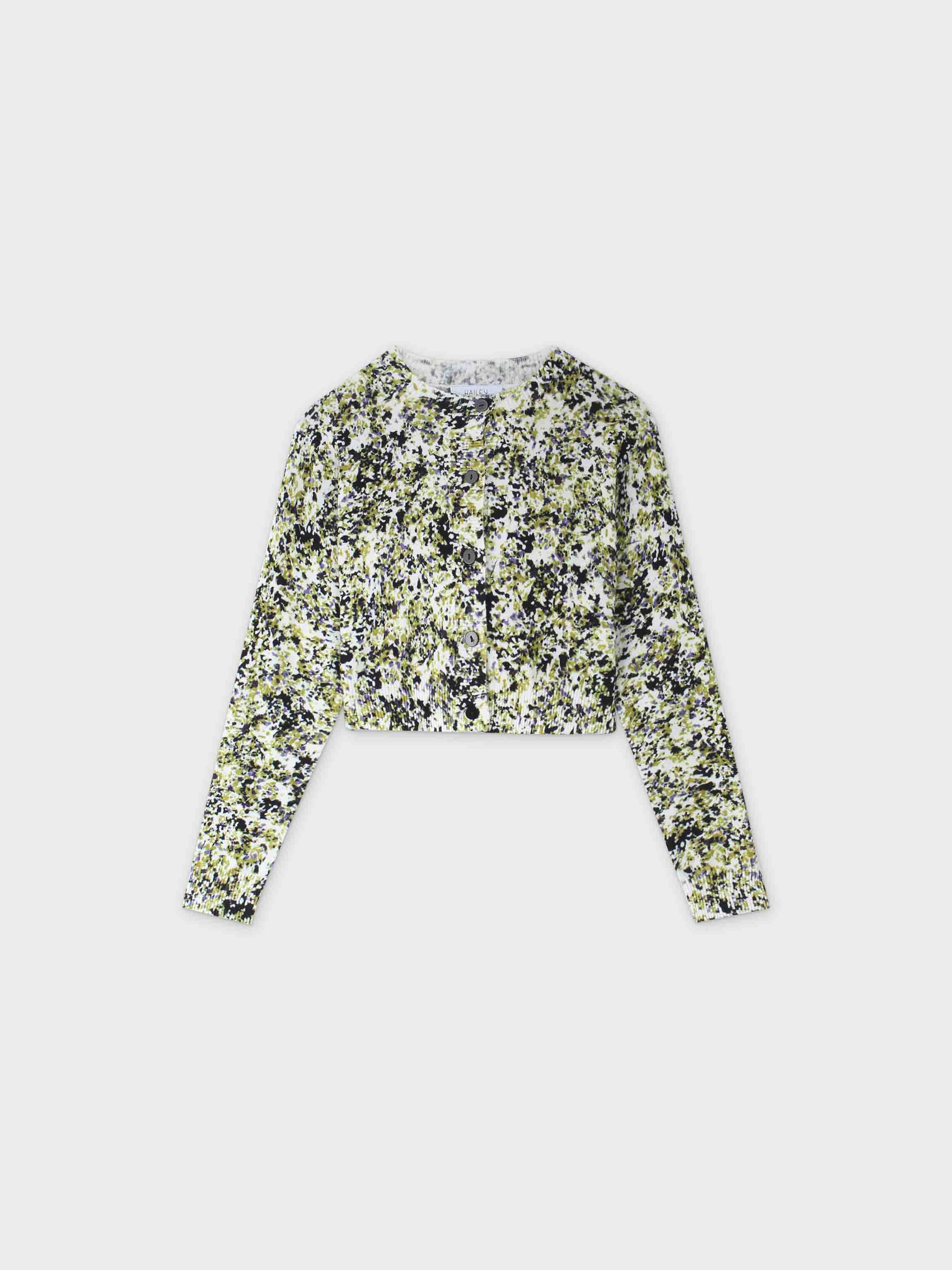 Printed Cardigan-Specks of Floral