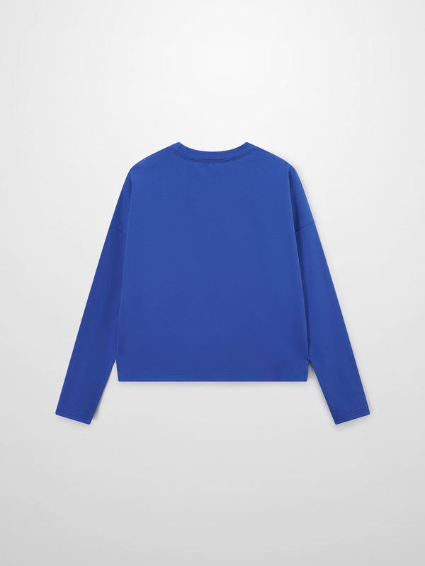 Cropped Boxy Tee-Cobalt