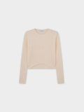 V Bottom Crop Sweater-Ivory