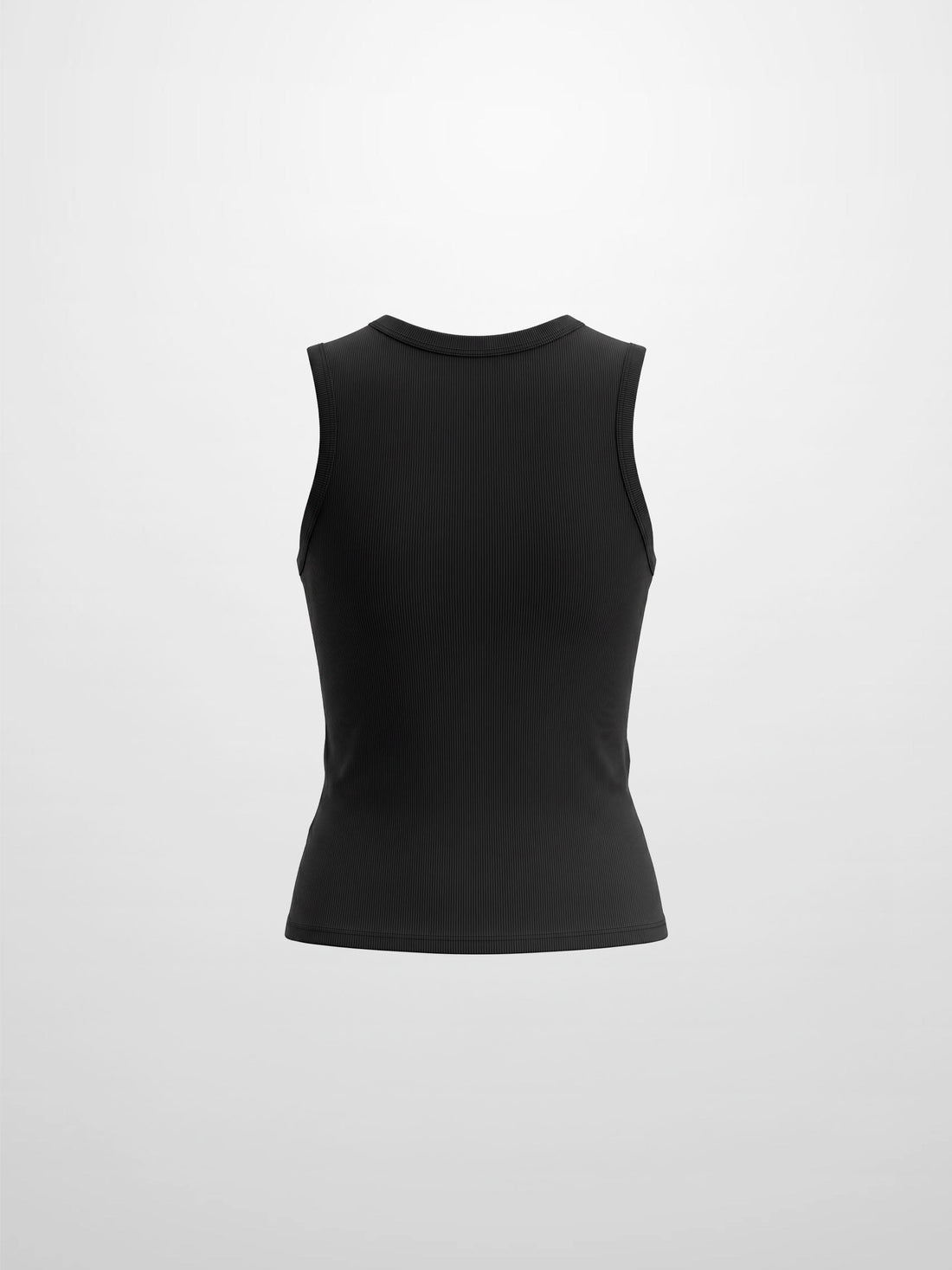 RIBBED CREW SLEEVELESS SHELL-BLACK