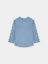 Camiseta cuadrada a rayas-Azul/Blanco