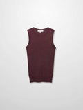 Lurex Sleeveless Sweater-Heathered Burgundy
