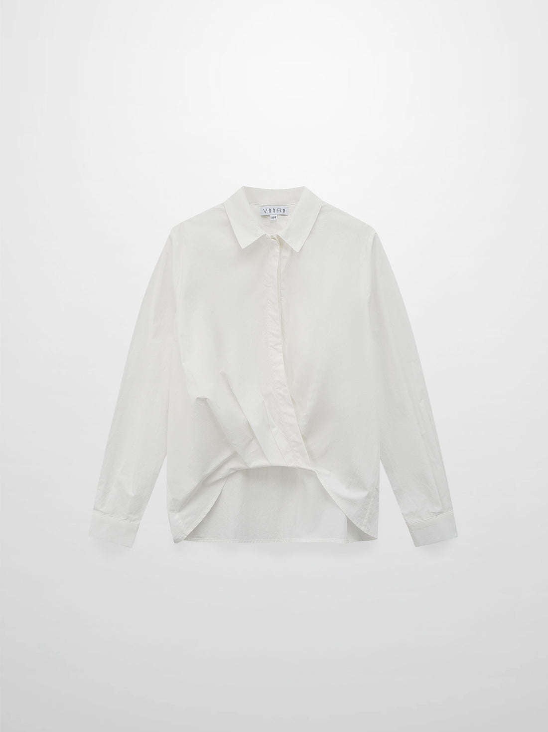 Cotton Front Crossover Blouse-White