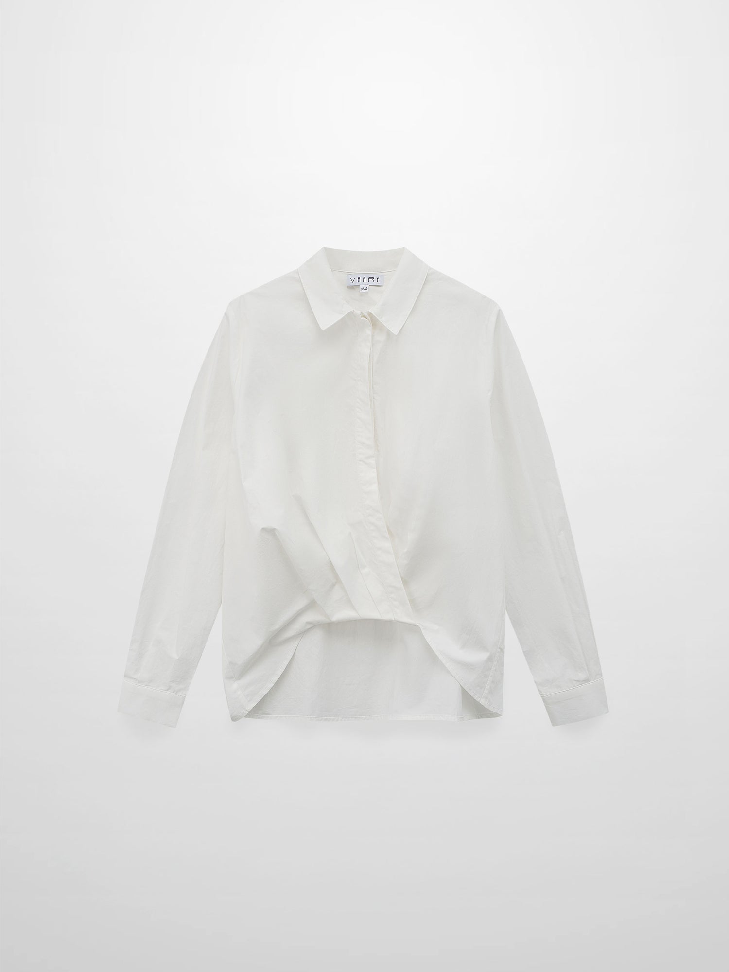 Cotton Front Crossover Blouse-White