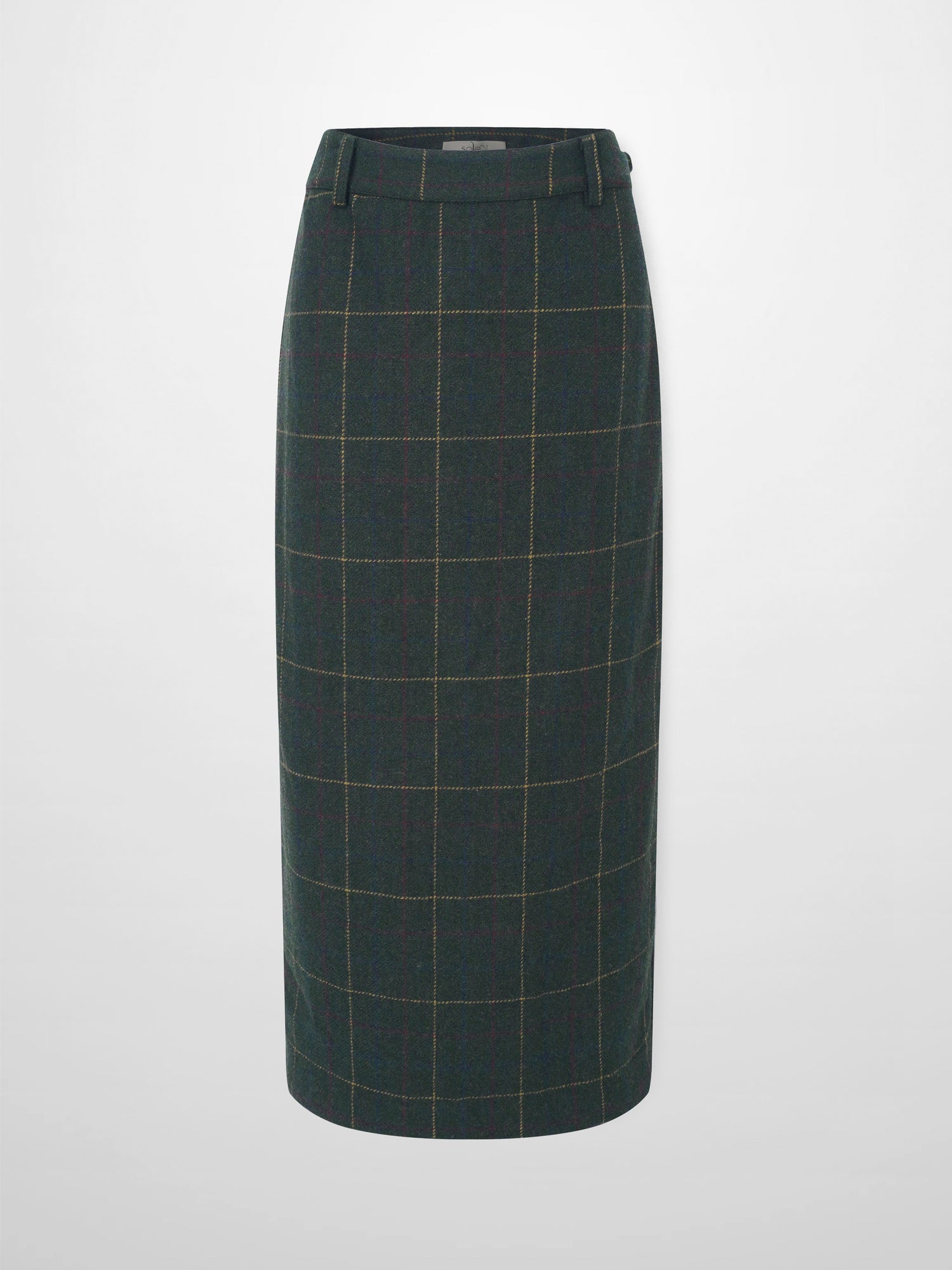 Straight Maxi Skirt - Green Plaid