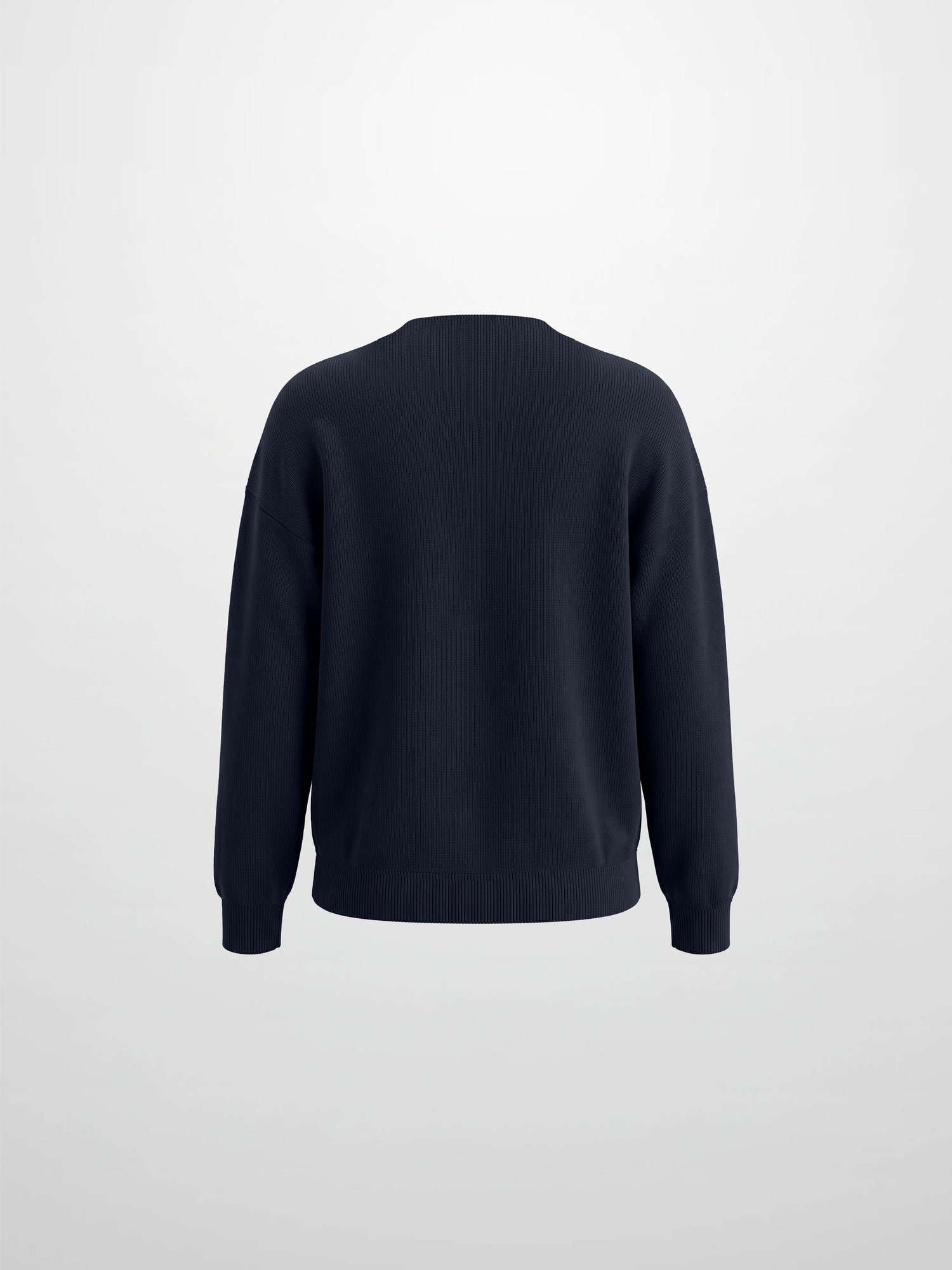 Thin Knit Center Cable Sweater - Navy