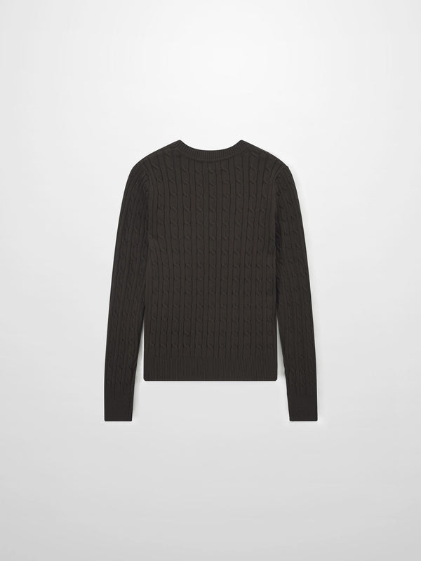 Logo Cable Sweater-Brown/Blue
