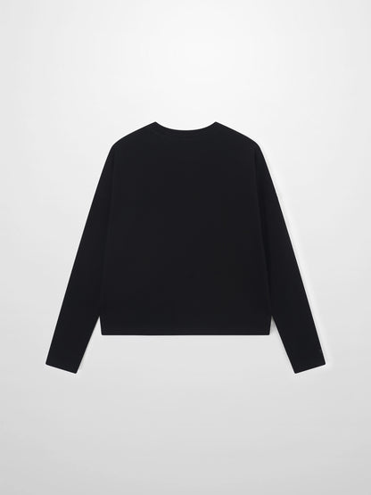 Cropped Boxy Tee-Black
