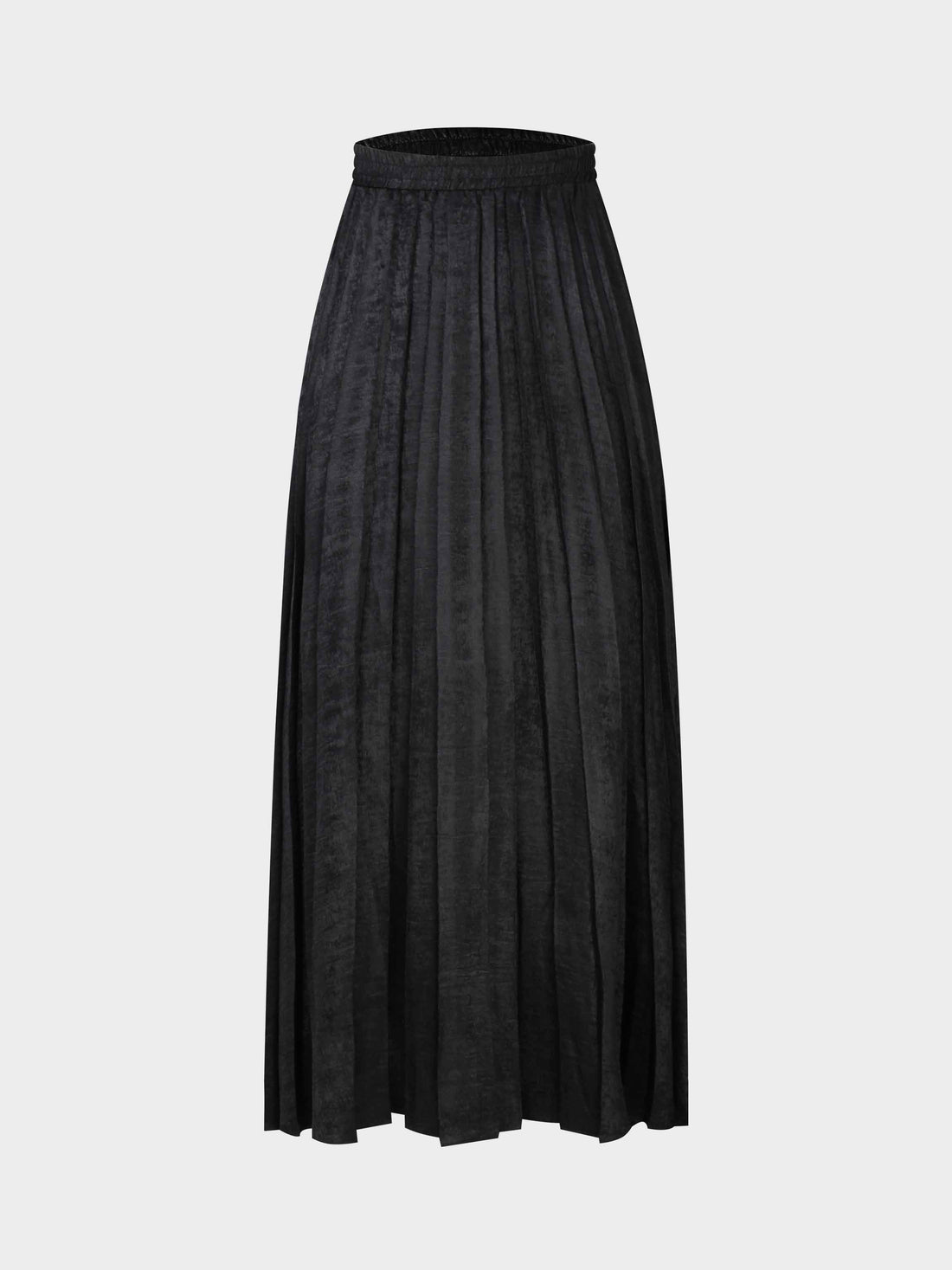 Covered Band Pleated Skirt-Black Shimmer