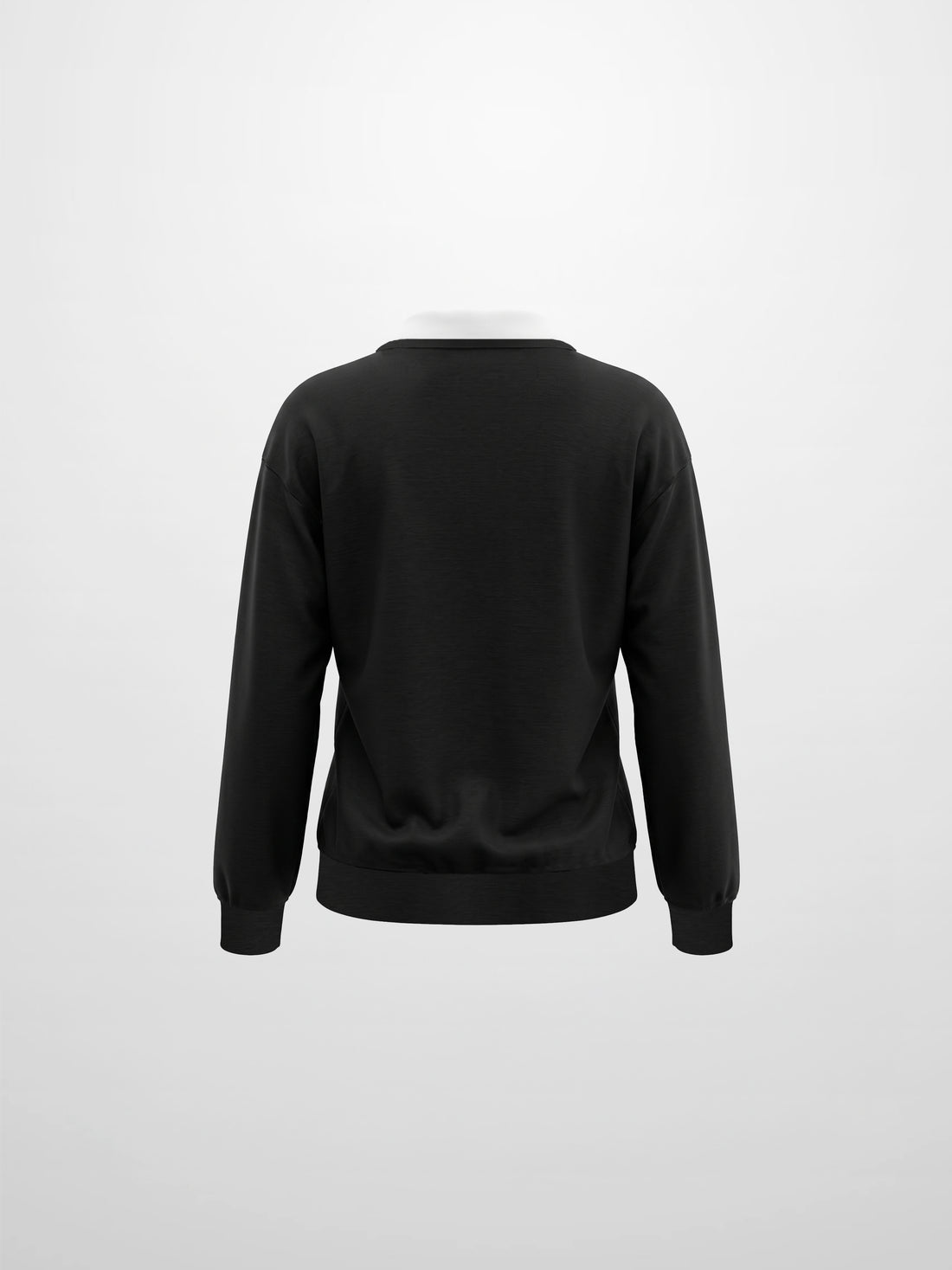 Collared Logo Thin Sweatshirt - Black