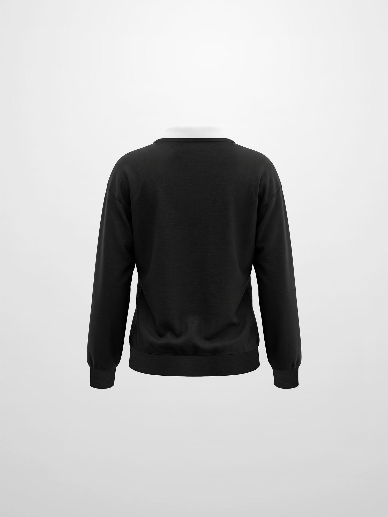 Collared Logo Thin Sweatshirt - Black