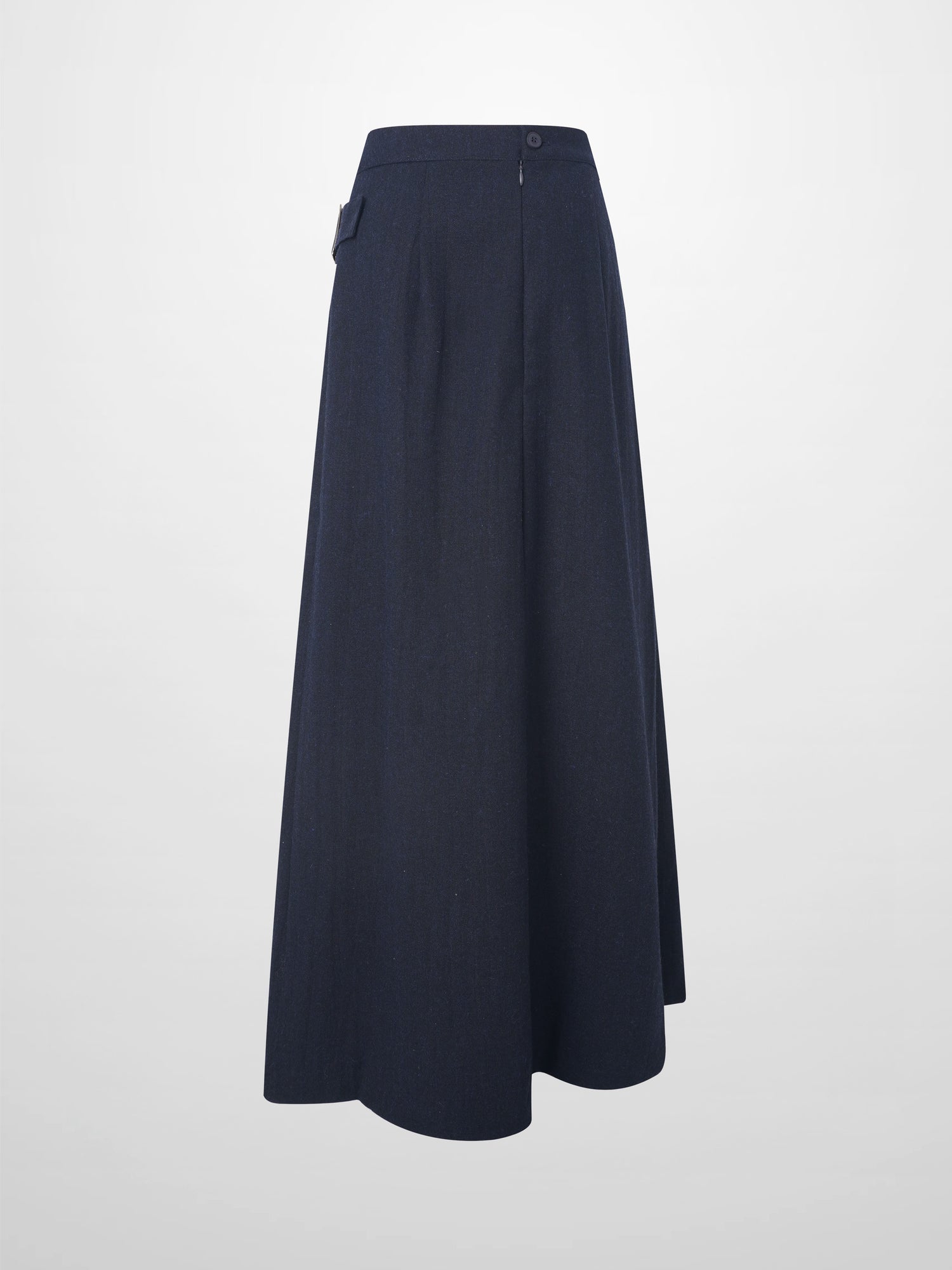 Buckle Pleat Skirt - Navy