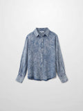 Denim Button Down Blouse-Washed Blue